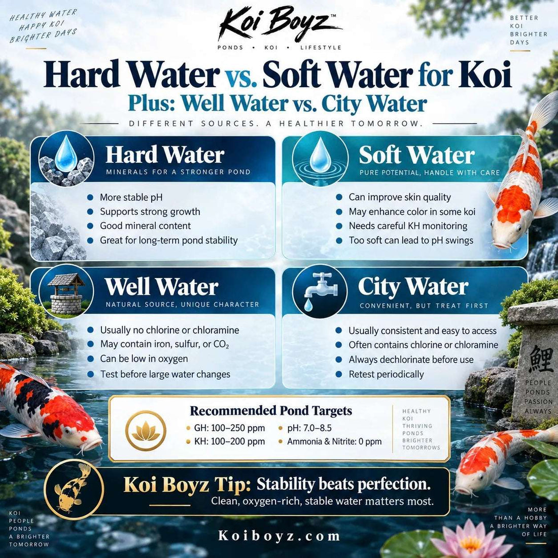 Hard Water vs. Soft Water for Koi: What Koi Keepers Need to Know